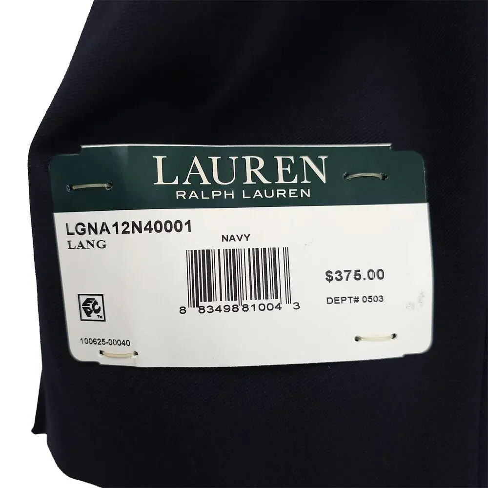 Lauren Ralph Lauren Mens Classic Fit Sport Coat 46R Navy Blue Solid Stretch Wool